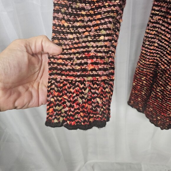 Vertigo Paris Red Marled Hooded Cardigan Retro Hippie Boho Knit XL - Picture 3 of 10